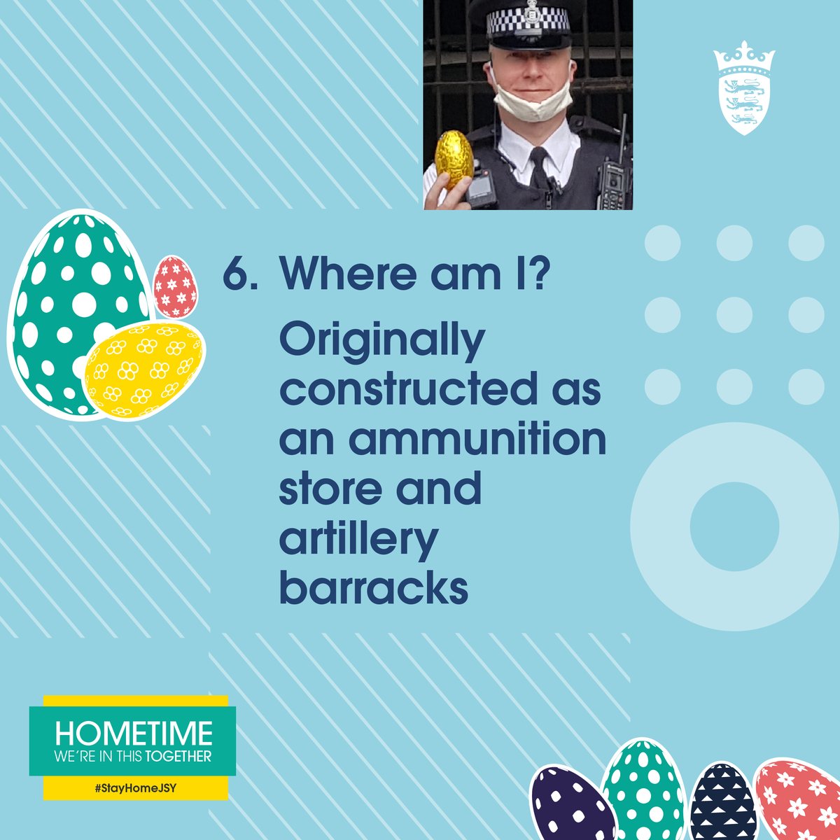 GovJersey's tweet photo. Thank you to @JerseyPolice for their help with our Easter egg hunt and for all they do to keep the Island safe. Can you find PC Shatford with the final clue? Find out at 4pm.
#StayHomeJSY https://t.co/0DPTjYnHT2