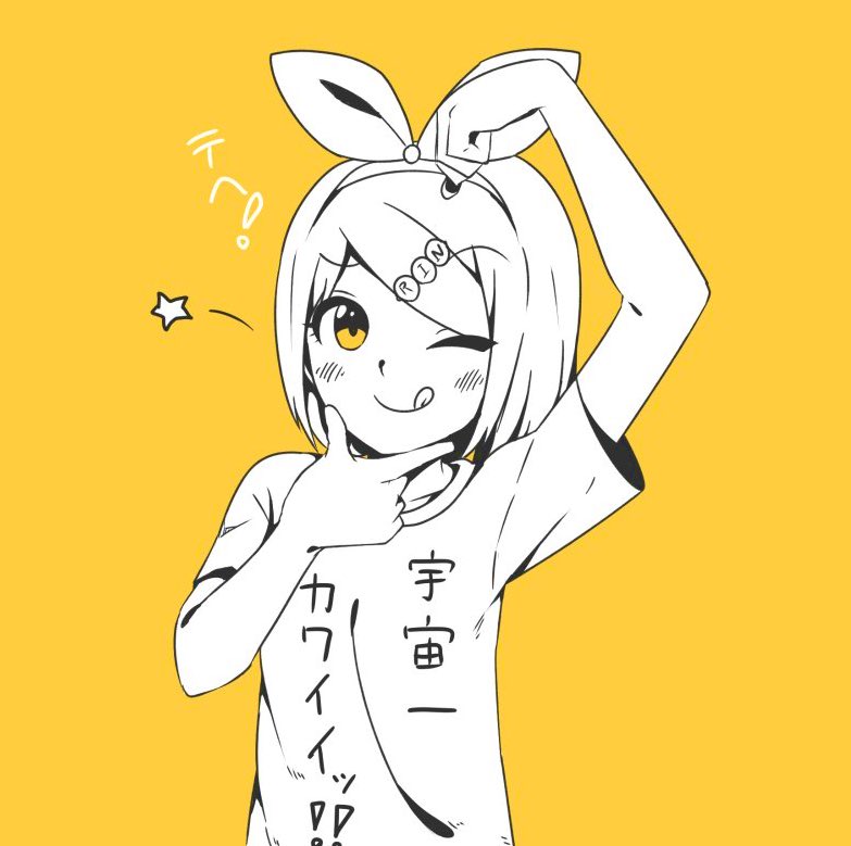 kagamine rin 1girl tongue solo one eye closed tongue out short hair ;q  illustration images