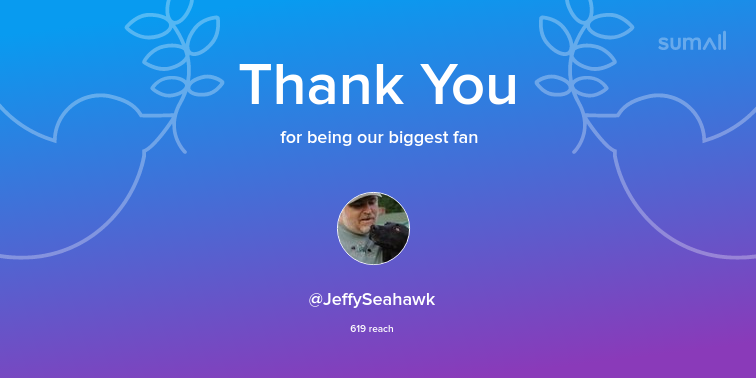 Our biggest fans this week: JeffySeahawk. Thank you! via sumall.com/thankyou?utm_s…