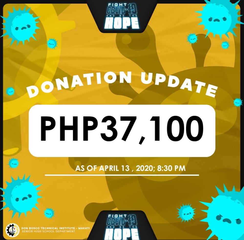 DBTISHS's tweet photo. “We make a living by what we get, we make a life by what we give.” – Winston Churchill

Thank you for helping the families of our "ates and kuyas" among the 34 Maintenance Staff and 13 Security Guards. We have a total of Php 37,100, as of April 13, 2020; 8:30PM. https://t.co/55JfchVp3j