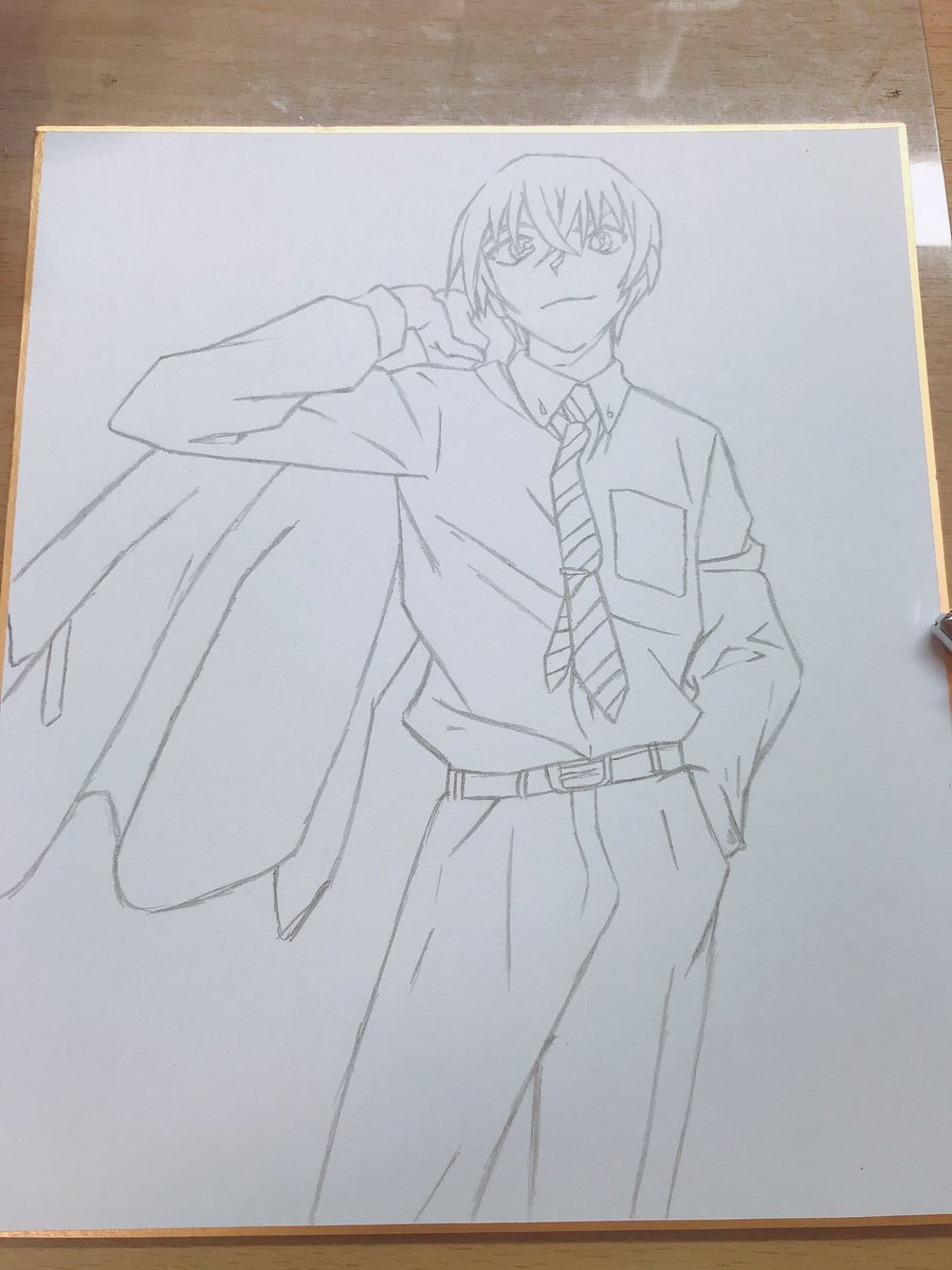 暁 降谷零 安室透 久しぶりに色紙に描いた かっこいいね 名探偵コナン 安室透 降谷零 ゼロの執行人 T Co Llvbtnqfcy Twitter