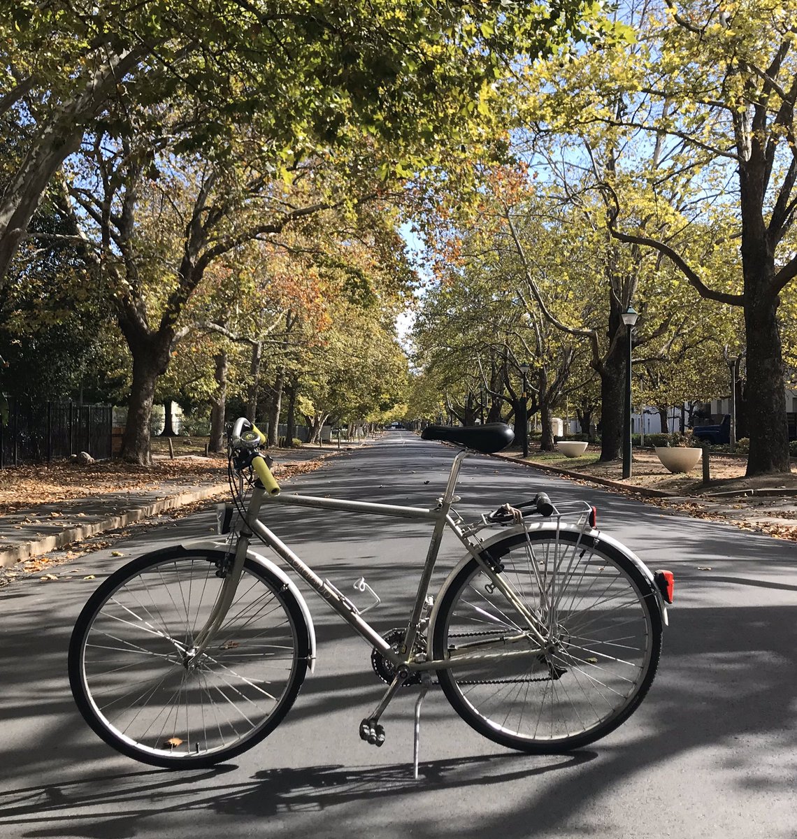 Victoria Street today. Normally the campus would be teeming with students. @StellenboschUni @VisitStellies @matiemedia #cycleStellenbosch