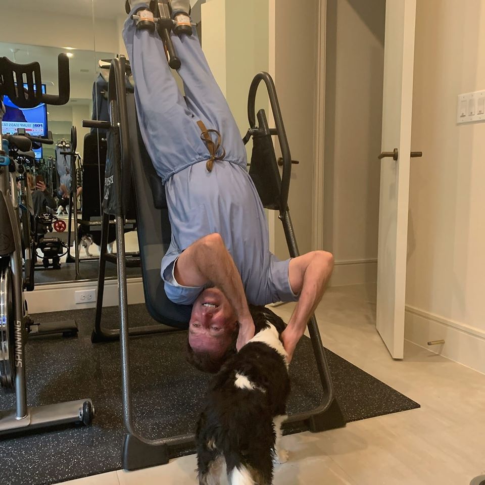 DrEversull's tweet image. Charlie Helping Out with the Inversion Table #inversiontable #handmadehealth