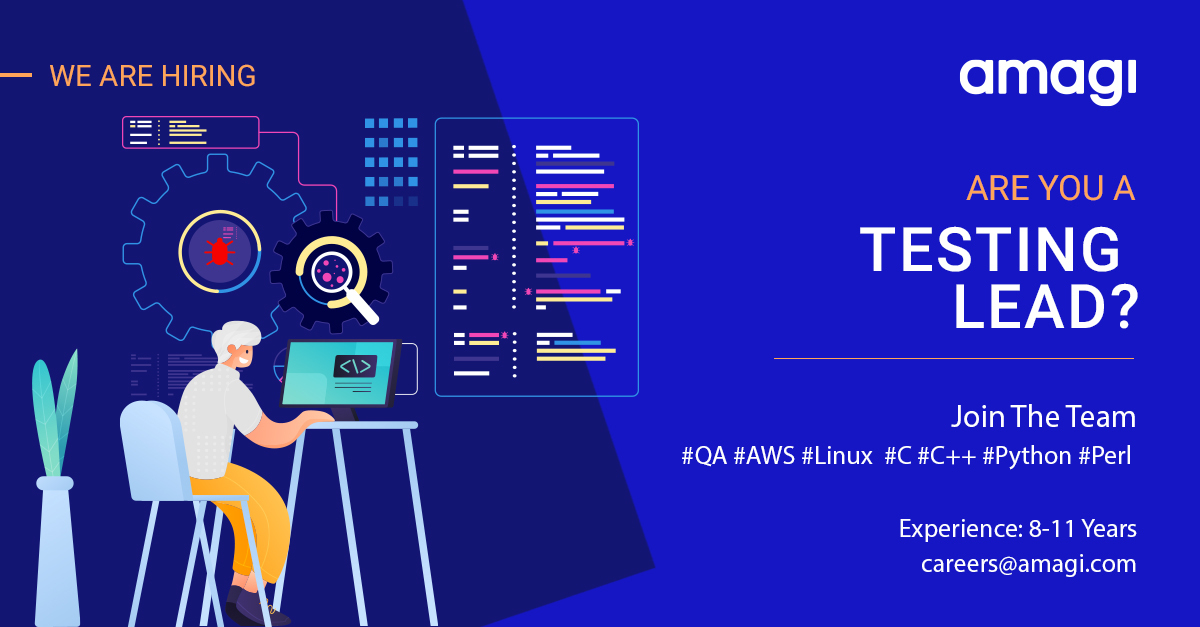 AmagiCorp's tweet photo. Play a pivotal role in improving the quality of cloud platforms that run 300+ channels, worldwide. 

Here's an opportunity to #JoinTheTeam at #Amagi as a #TestingLead!

#ApplyNow on https://t.co/Vx5ywcJxIc

#WeAreHiring #JoinTheTeam #TechnologyJobs #TechnologyRoles #OpenPositions https://t.co/FVRytcVKVI