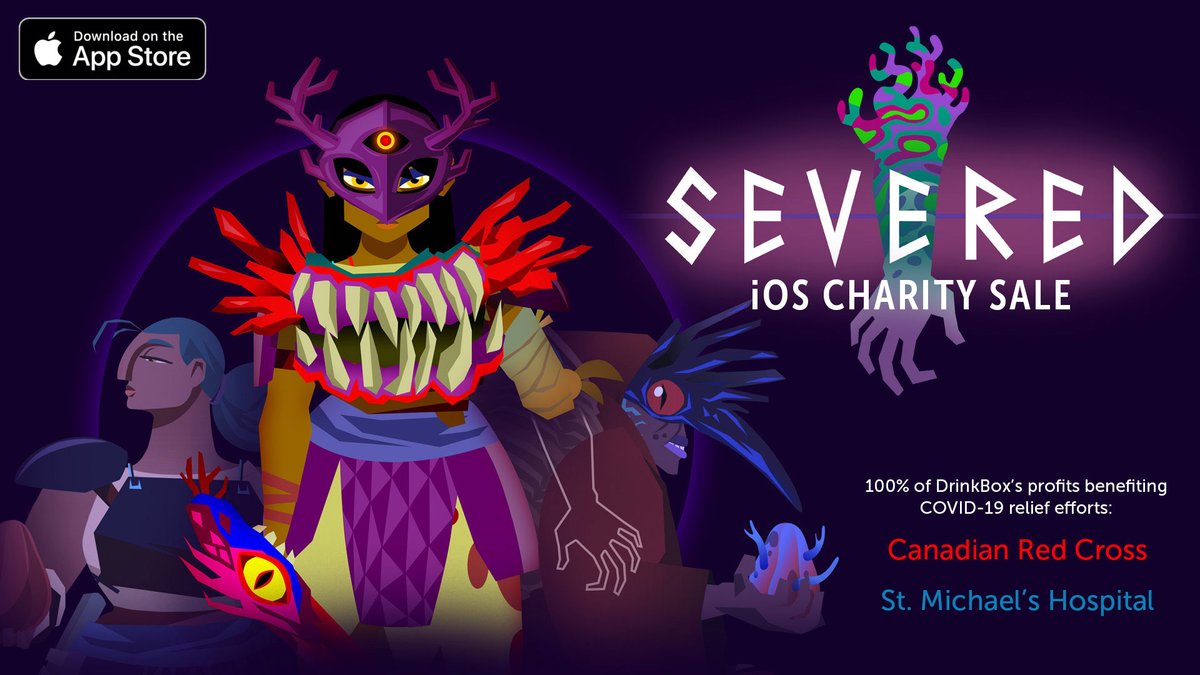 DrinkboxStudios's tweet photo. For a limited time, we will be donating 100% of Severed iOS sales to @StMichaelsFdn and @redcrosscanada aiding in their COVID-19 relief efforts: https://t.co/clZbicancD

💙 St. Michael's:  https://t.co/FaiSAbLhjb
❤ Canadian Red Cross: https://t.co/fyqXMW1PPP https://t.co/U2lDpvlfv6