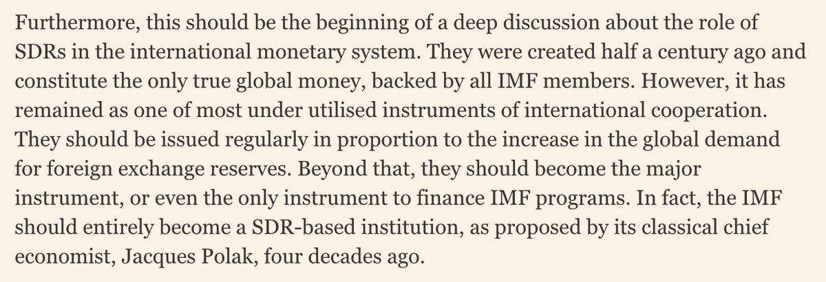 2) From Kevin Gallagher, Dr José Antonio Ocampo & Dr Ulrich Volz (also advocates) who see an SDR allocation as an opportunity to increase the role of SDRs  http://ftalphaville.ft.com/2020/03/20/1584709367000/It-s-time-for-a-major-issuance-of-the-IMF-s-Special-Drawing-Rights/
