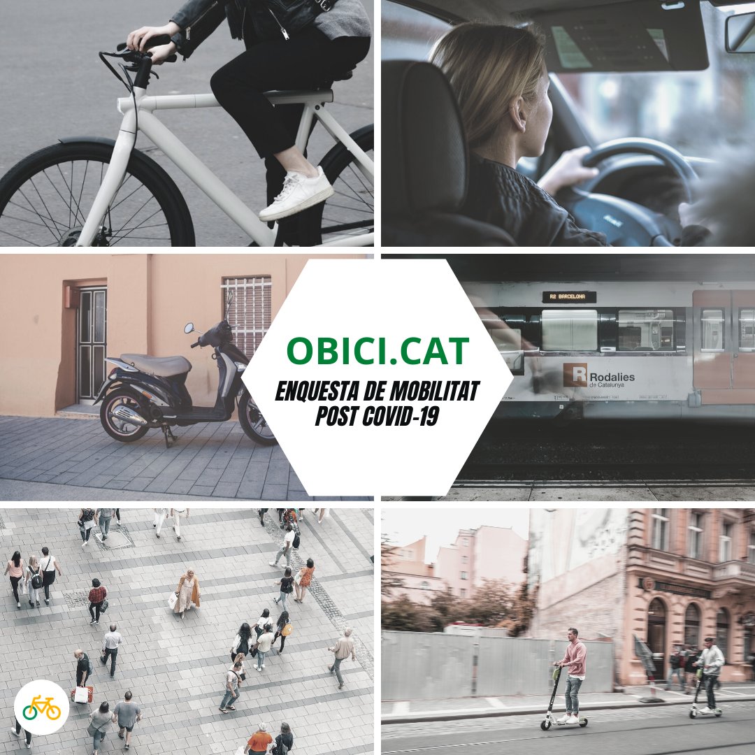 OsonaBici's tweet photo. ✅Posem en marxa una macroenquesta per conèixer com canviaran els hàbits de mobilitat a Catalunya un cop s'aixequin les mesures de confinament de la Covid-19. 

👉Hi podeu participar des de qualsevol lloc de Catalunya. Només son 2 minuts!

➡️https://t.co/E3xrZg2PEv https://t.co/JyfkfHDqzm