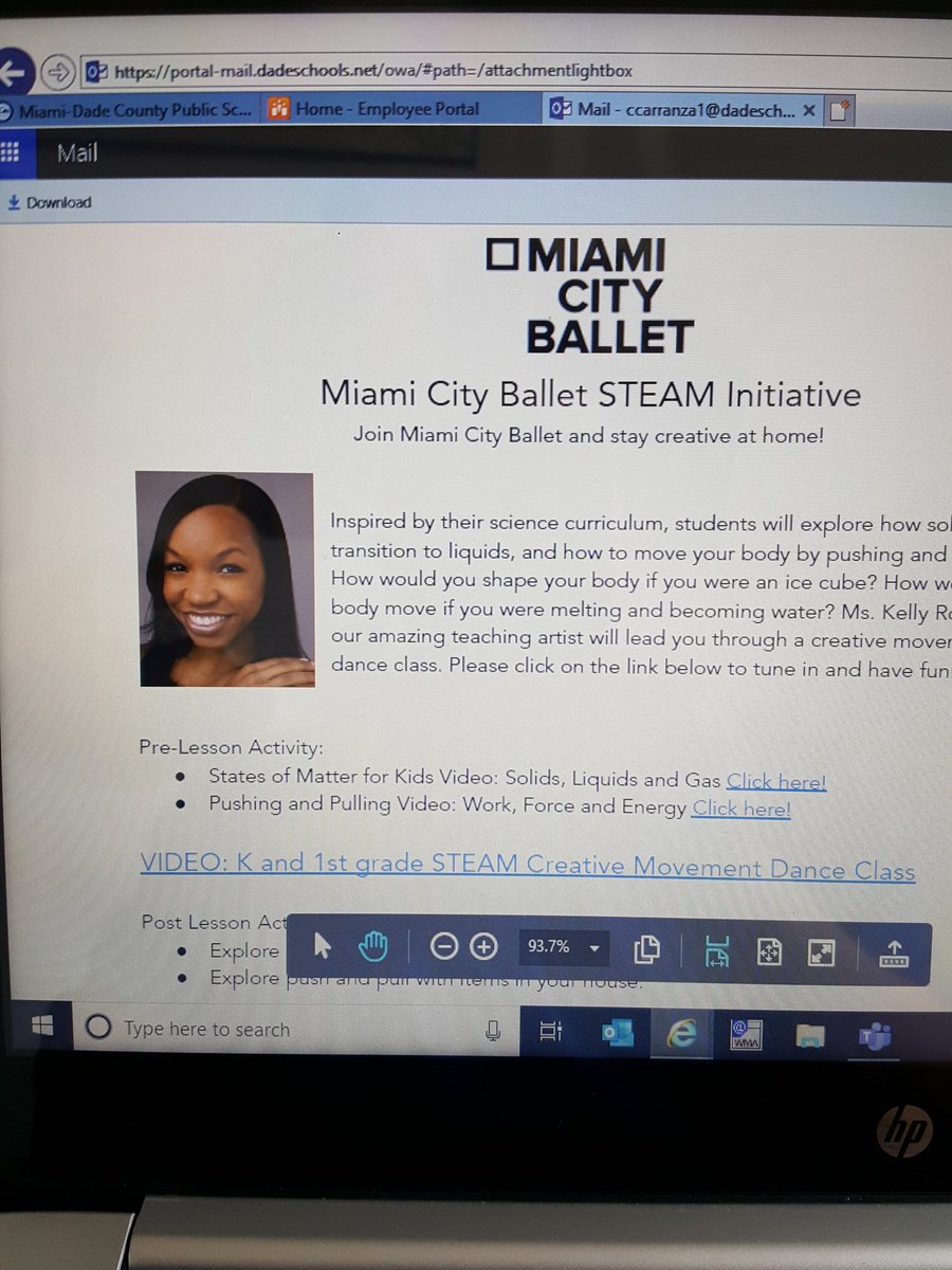 MDCPSSTEAM's tweet photo. Exploring the concept of mass through dance. Thank you @MiamiCityBallet for using creative movement to explain @MDCPSSci concepts. Visit #MDCPSSTEM workplace Facebook page 4 details. https://t.co/O2b8uLBeHW