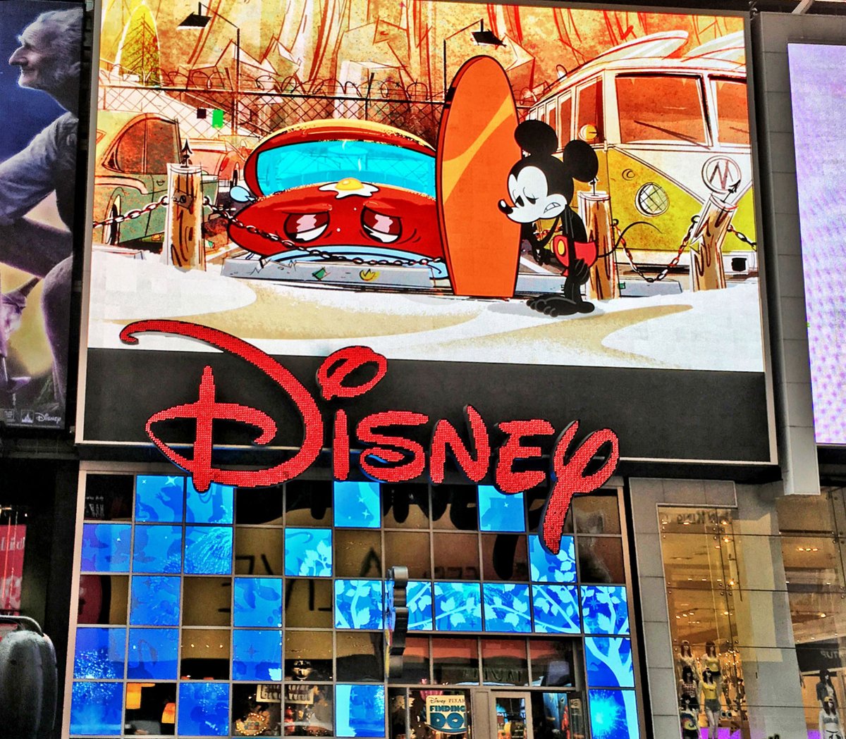 Hidden Mickey Monday 🤠🔎°o°
Can you find the Hidden Mickey in this pic taken of the outside of the Time Square Disney Store in New York City. 
#hiddenmickey #disney #disneystore