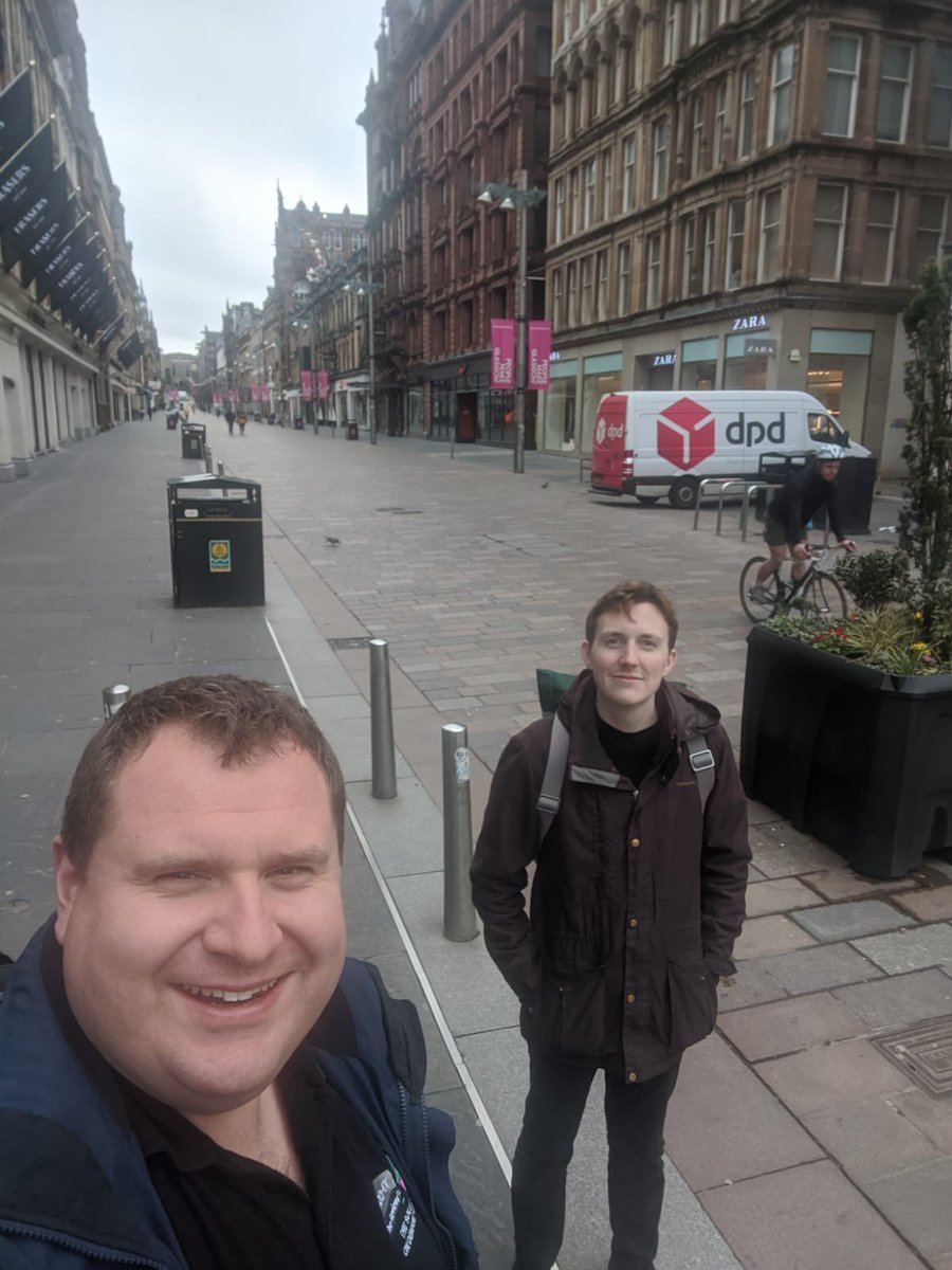 The show must go on! John and Steven in a deserted Glasgow City Centre last week making sure a clients' workforce are up and running working from home 💻

Get in touch for any help/advice working from home. 

sod-it.co.uk

#WFH #WorkFromHome #IT #ITSupport