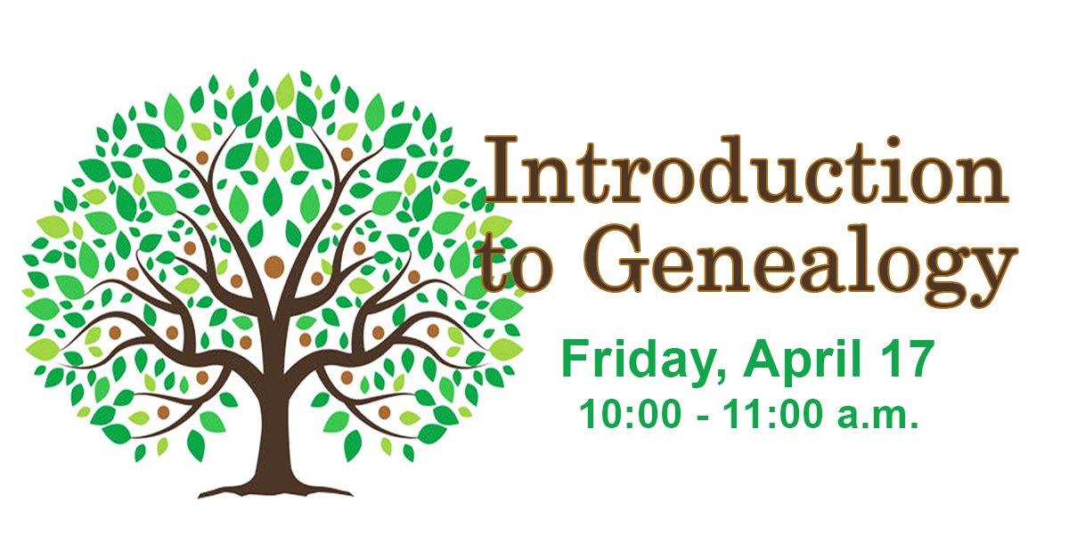OCPL patrons can now access Ancestry Library Edition at home! Join us to learn the basics of researching your family's history on Friday, April 17 at 10 am.

Please register for this program. Visit bit.ly/IntroToGenealo… to sign up! Participants will be sent a Zoom meeting link.