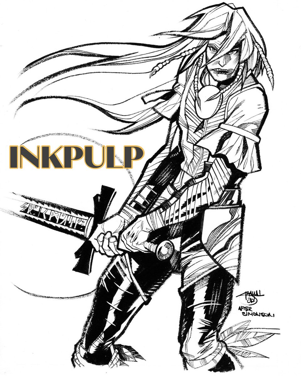 inkpulp's tweet photo. ⚔️ INKING SIMONSON⚔️ @jimmahfood @troy_nixey and I took a stab at inking #waltersimonson during a recording of #inkpulpaudio . You’ll be able to watch us soon on my #youtubechannel . Here’s my results! 🤘🏼☠️🤘🏼 https://t.co/TCi82NJOjb