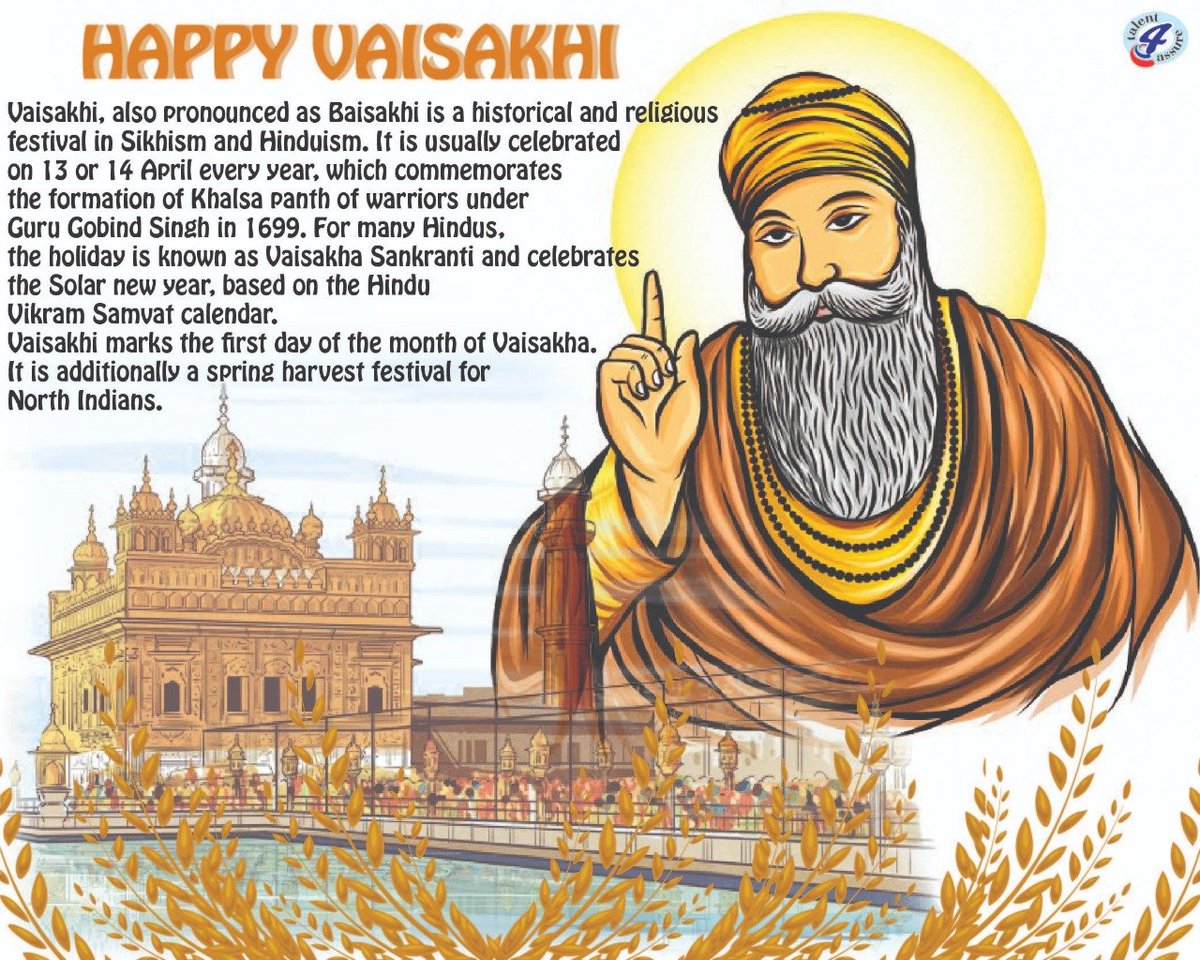Talent4Assure's tweet photo. May Waheguru blesses us all with calmness &amp; strength to fight together against #coronavirus

On this festival of harvest, hope it brings us a new hope of growth, health and peace.
Celebrate Baisakhi 2020 with your loved ones!
#baisakhi2020 #Baisakhi #stayhome #stayhealthy https://t.co/S5dxVjhEvf