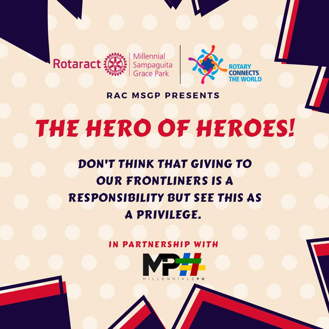 MillennialsPH_'s tweet photo. "The Hero of Heroes" is a fundraising initiative of Rotaract Club of Millennial Sampaguita Grace Park in partnership with Millennials PH.
#RACMSGP #MillennialsPH
#RotaractDistrict3800
#LargaDistrict3800
#RotaryConnectsTheWorld
See full post here: https://t.co/xNBwHxas46 https://t.co/Hjy8TWcYjg