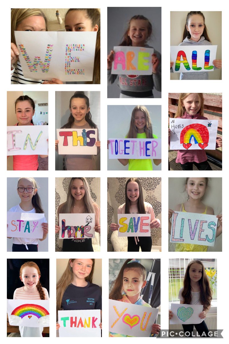 KilmarnockAcro's tweet photo. A wee message from our gymnasts to say thank you and stay at home please💜🌈💖🌈💙

#protectournhs #clapforourcarers #weareallinittogether #stayathome
@ScotGymnastics @EALeisure @grange_csh @EAHSCP @NHSaaa @BritGymnastics https://t.co/6H2yXwdx5V
