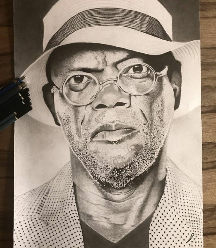 nkalaronaldo's tweet photo. Pencil art of @SamuelLJackson https://t.co/ZxSOAmk2Uz