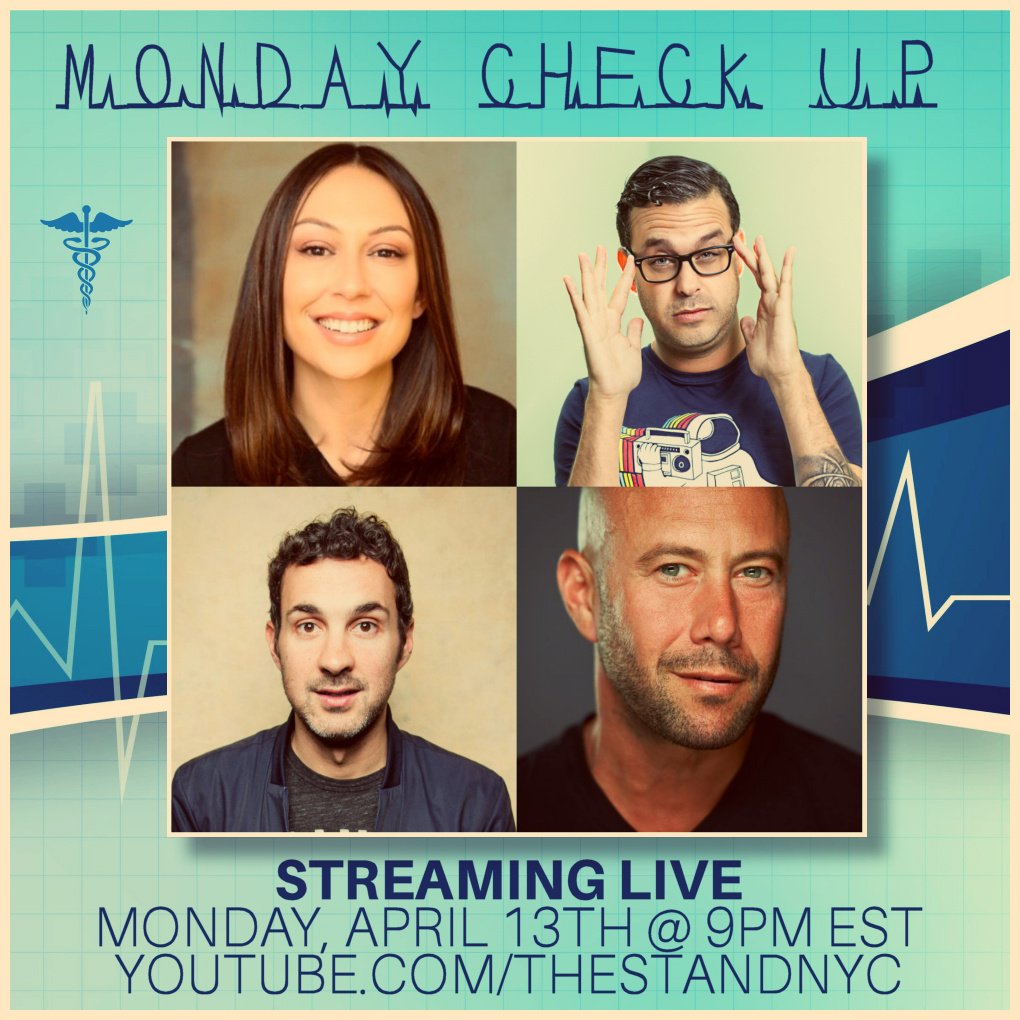 TheStandNYC's tweet photo. Tonight our very own @lavoro_adele checks in with some of our club regulars. 9PM EST join us on https://t.co/zswhmXu7Ab for a chat with @aaronbergcomedy @joederosacomedy and @marknormand all from #Quarantine #nyc #comedy #coronaapocalypse #livestreaming #checkup https://t.co/Jr7O7GucES