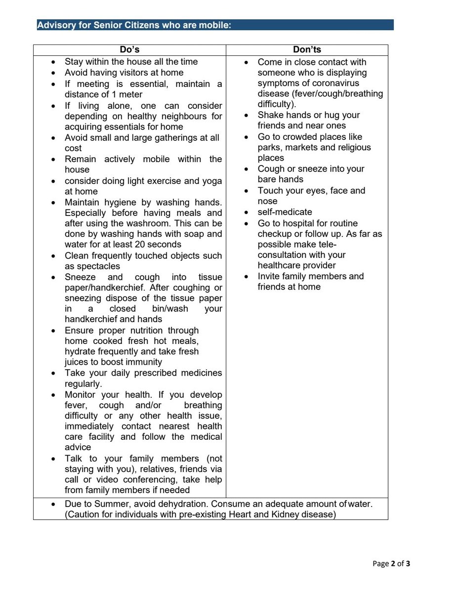 subrahyd's tweet photo. #Covid19 Advisory issued for senior citizens by Ministry of Social Justice and Ministry of Health and Family Welfare. Stay at home, stay safe. @MoHFW_INDIA @TCGEHLOT https://t.co/zc1QgVWjcs