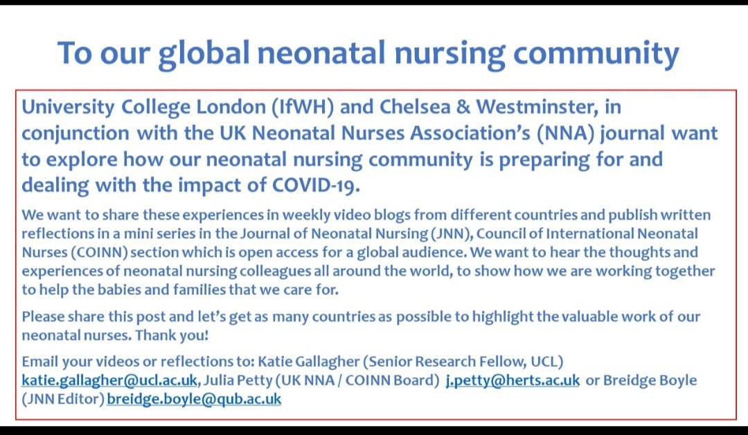 Share how has Covid19  impacted on your neonatal nursing care? <a href="/COINNurses/">COINN</a> <a href="/COINNEducation/">COINN Education Committee</a>