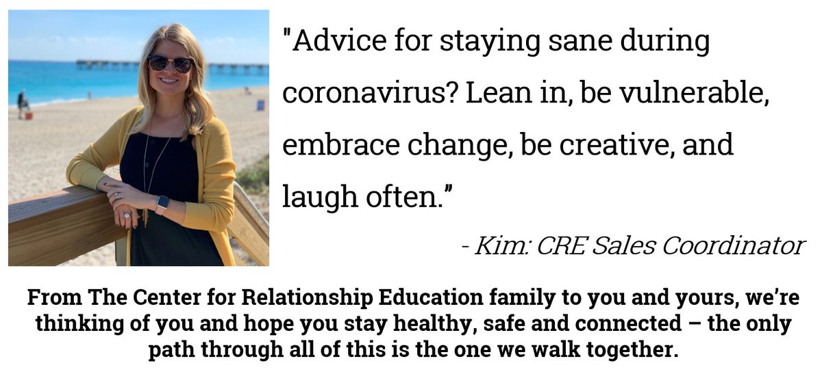 Connecting in the Midst of COVID-19: A series of advice and support from The Center for Relationship Education's staff and Board of Directors.