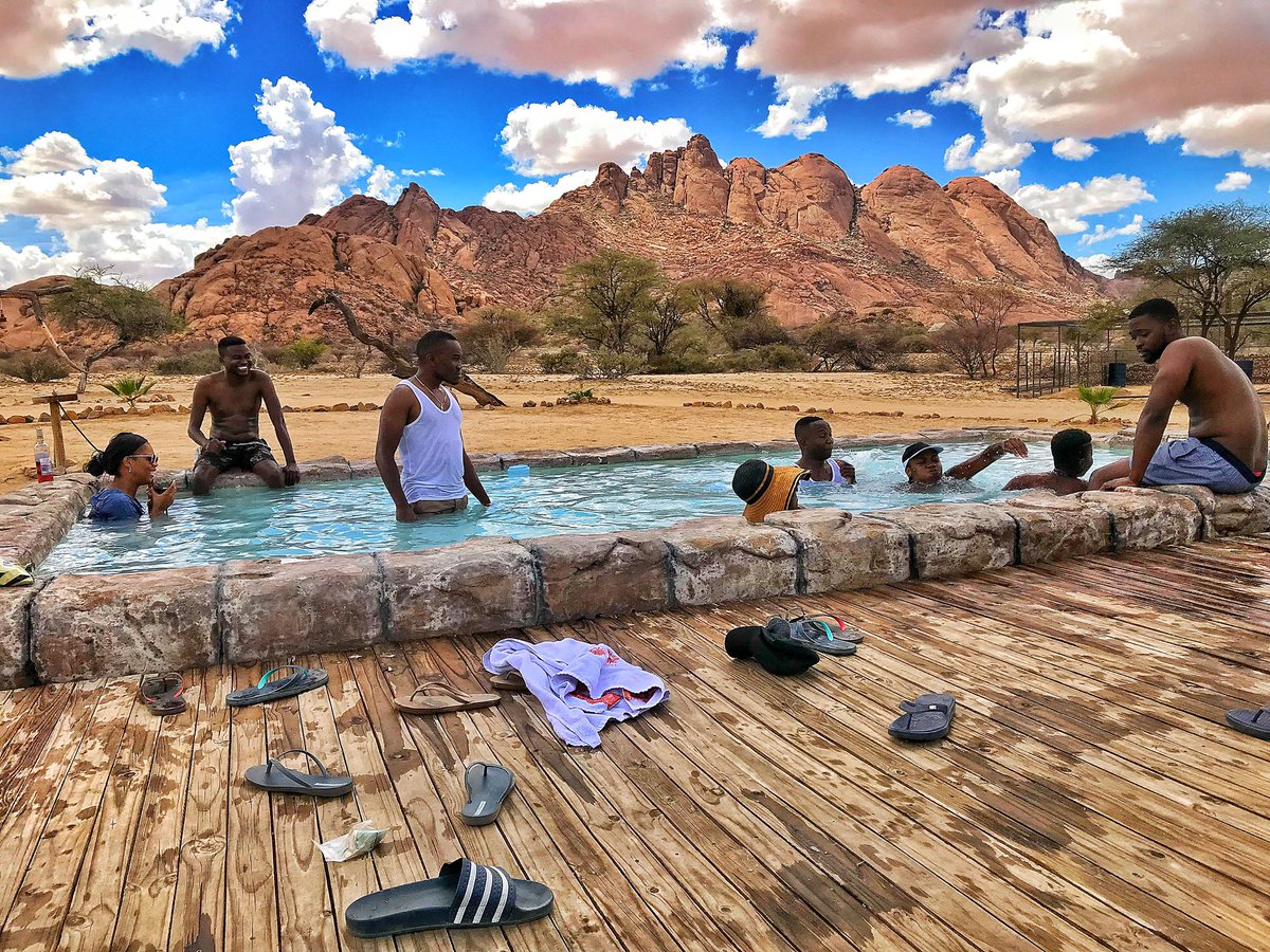 Spitzkoppe: Camped, less than N$ 200pp. We lived our best lives here, we got access to the pool and got to hike to the rock bridge, every tourists dream, it’s magnificent, it’s incredible.God was showing off. Here’s a link to my video,of our experience 