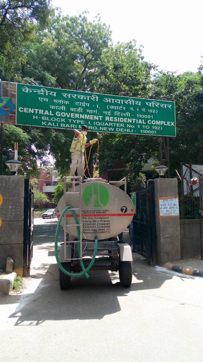 CoronaVirusUpdate #NDMCFightsCoronavirus #NDMC drive for #disinfection at Kali  Bari Marg, today., image size:675x1200