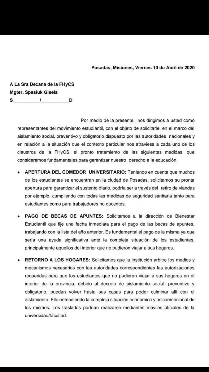 FEstudiantil's tweet photo. Como representantes estudiantiles, el día Viernes 10 le presentamos a la Decana de nuestra Facultad una serie de propuestas y medidas necesarias para el conjunto de lxs estudiantes. 
#EstamosParaAcompañarte 
#FrenteEstudiantil https://t.co/i1dfhFIGTs