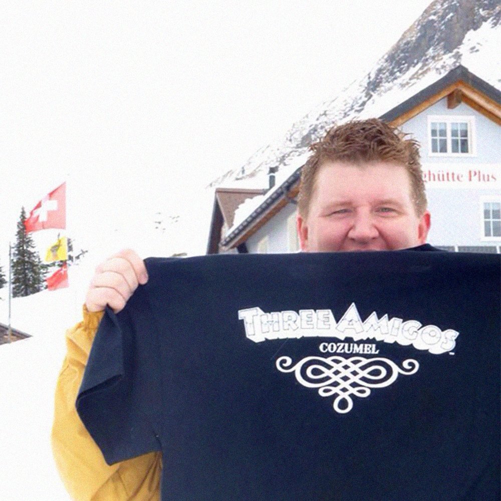 ThreeAmigosCZM's tweet photo. #Amigos, where have you used your favorite #ThreeAmigosCozumel souvenir? 👕😎🇨🇭

#PachangaLoca #Switzerland #Monday #MondayMotivation #HappyMonday #MondayMorning #MondayMood https://t.co/aIU349xV0y