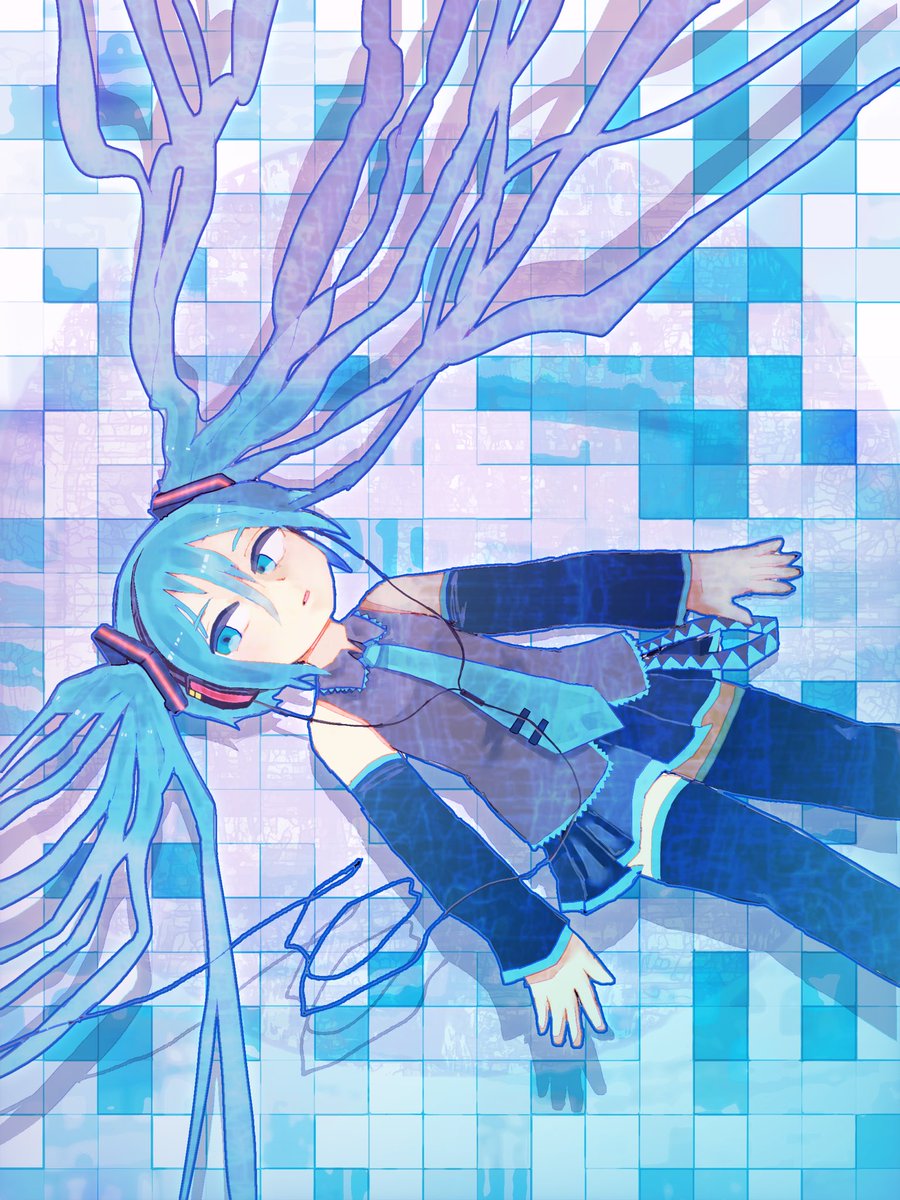 初音ミク 「はげしいツインテ 」|やすらかEXのイラスト