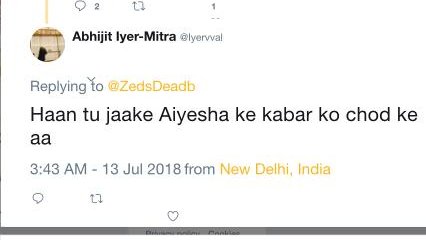 zoyarasul's tweet photo. Dear @ShekharGupta 
I'm just trying to understand how some one who makes comments like this is commissioned articles for your reputed organisation?
As an Indian Muslim, i want to know how this is okay!

For reference, Aaesha RA was the wife of Prophet Muhammad (pbuh) https://t.co/XpJq2FdbpC