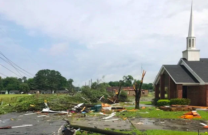 accuweather's tweet photo. Relentless explosive weather over the holiday weekend left a trail of destruction across the southern U.S. -- and the threat still lingered on Monday morning: https://t.co/omGiHXKoSE https://t.co/DZY6FIaRDy