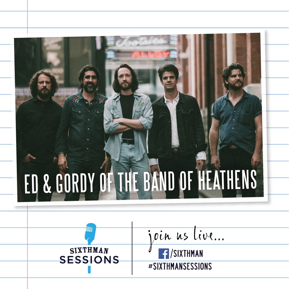 Mark your calendar: Cayamo alums, Ed & Gordy of the Band of Heathens are coming to you via Facebook live at 5pm ET today. #SixthmanSessions #Cayamo