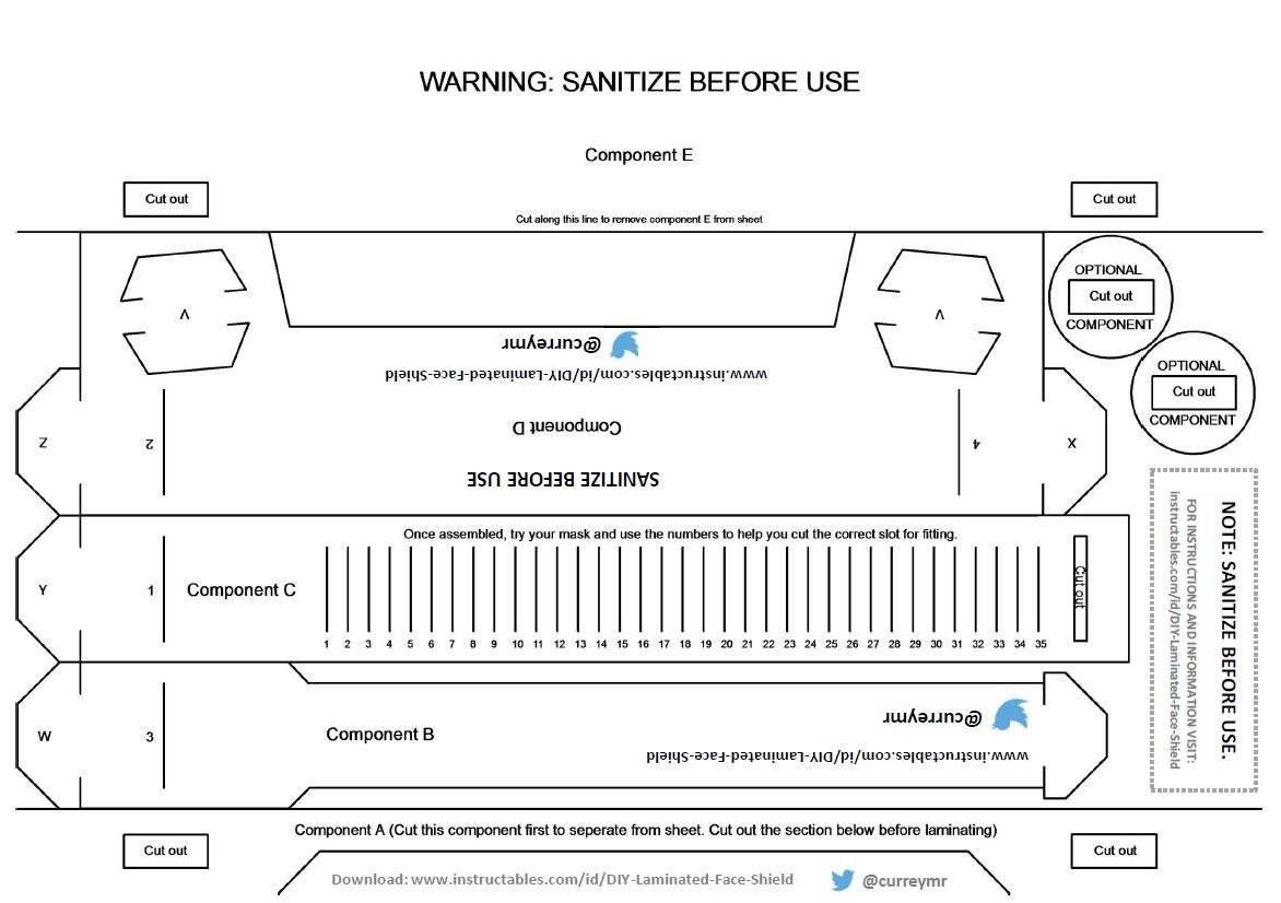 CurreyMr's tweet photo. Use this pattern to make your own face shield and help to keep you, or someone you know, safe against #COVID19. 

All you need is a printer and a laminator. Resources available at: https://t.co/mmf8Vvk5Sz Video: https://t.co/KQPr9AMqnr

#PPE #PPEShortages #Coronavirus #staysafe https://t.co/xTBGFSDzuc