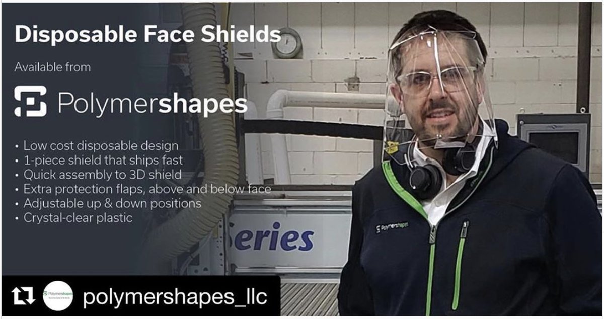 projectmanus's tweet photo. Thanks to @Polymershapes for partnering with us to mass fabricate our PPE face shield design. #MITShield #ThisIsMIT https://t.co/PdP0YYEgYN
