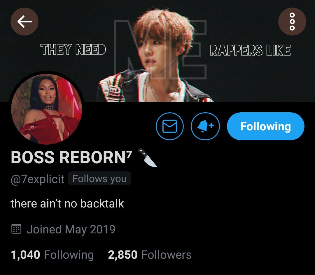 the dn says "boss" and that's literally what u are. u're so sweet and kind and very iconic. brave sh♡♡ter and we luv that. ily @7explicit 