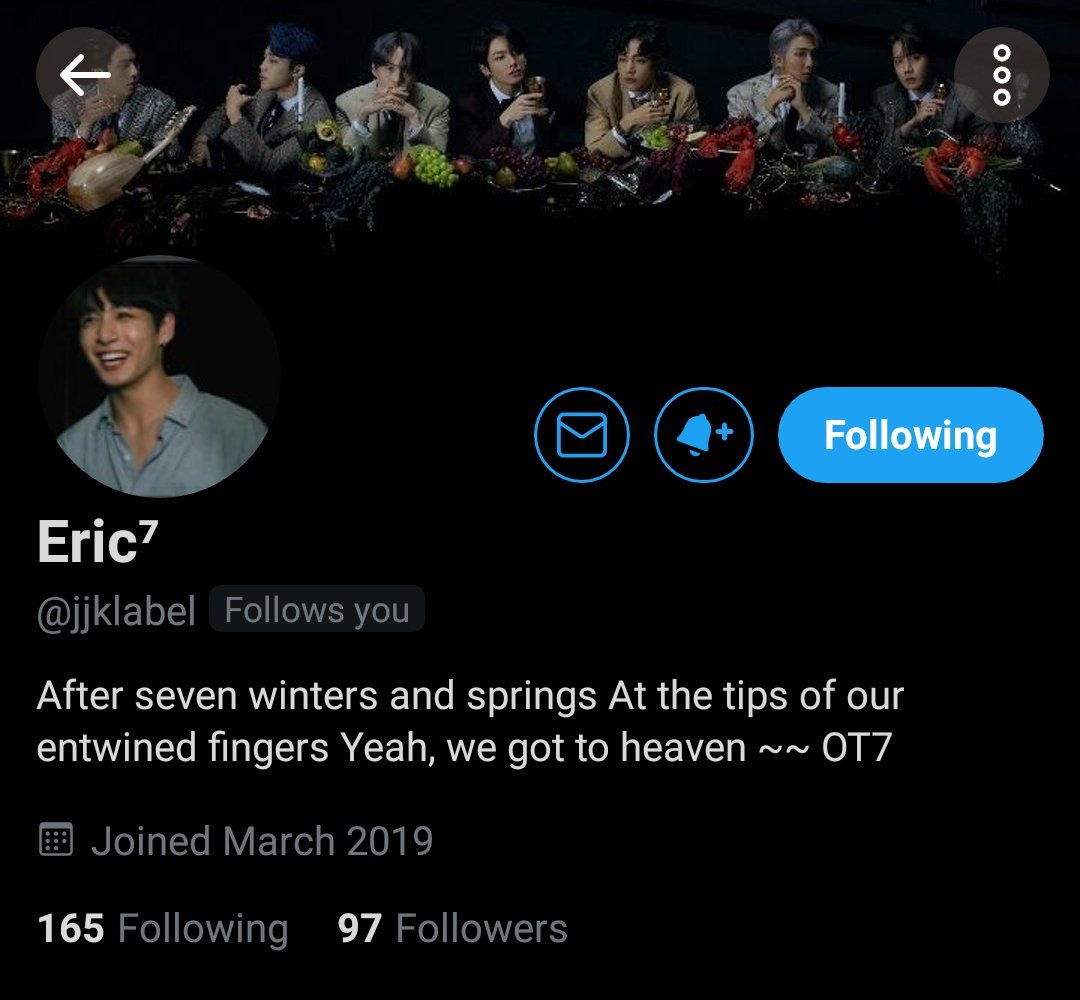 eric! u like/rt my tweets often which makes me think u're a nice mutual but when u @ me I feel like u can't stand me for some reason sfsjsjk but u're lovely so it's ok @jjklabel 