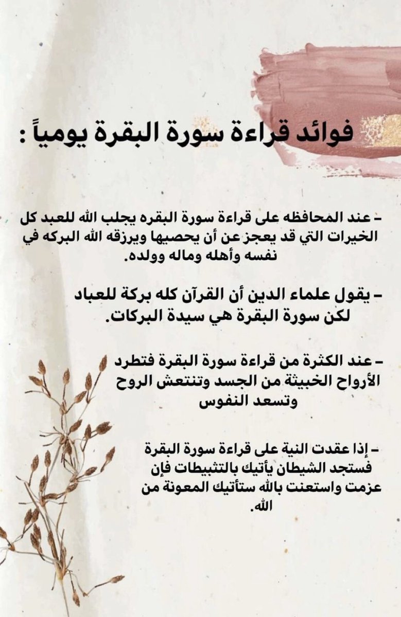 أمل On Twitter فوائد قراءة سورة البقرة يوميا