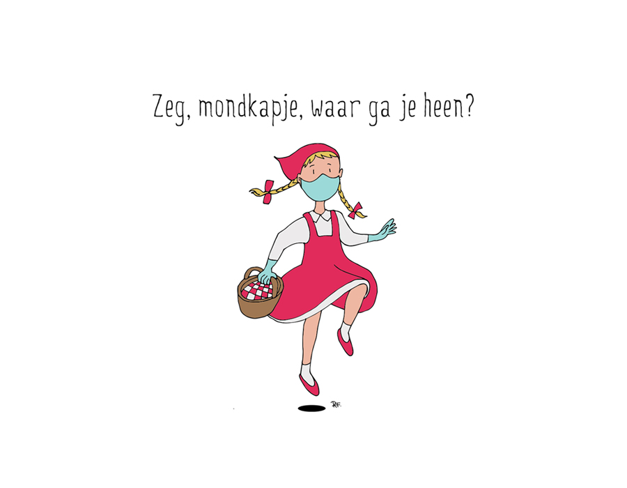 Artyvee's tweet photo. Geloven we nog in sprookjes... niet naar ‘t strand, niet het donkere bos in...grrr volhouden!!!! #mondkapje #illustration #COVID19 https://t.co/YOqFyB671W