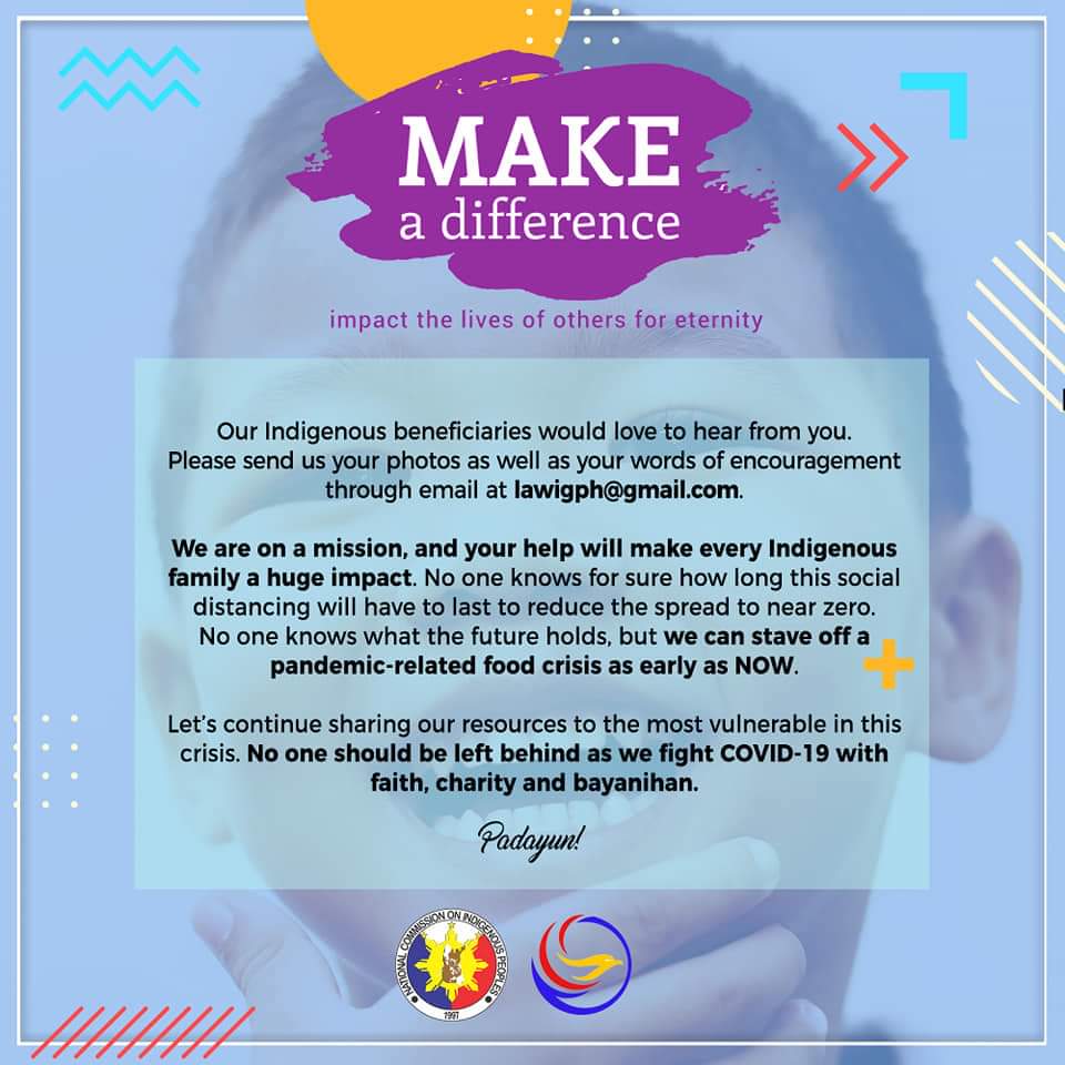 lawigph's tweet photo. Help us feed our 480 Ati and Badjao families in Metro Cebu. Support our Gugma Alang Sa Aypi (GASA) Food Drive. 

#LAWIGPH
#COVID19PH
#phcvdonate https://t.co/VKeOuWzSra