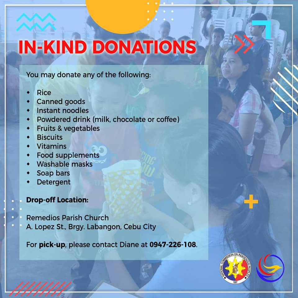 lawigph's tweet photo. Help us feed our 480 Ati and Badjao families in Metro Cebu. Support our Gugma Alang Sa Aypi (GASA) Food Drive. 

#LAWIGPH
#COVID19PH
#phcvdonate https://t.co/VKeOuWzSra