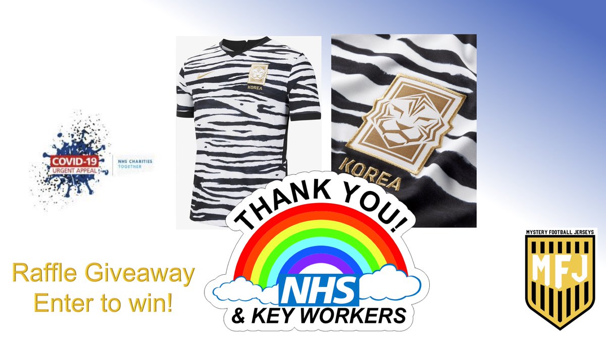 🚨Raffle Giveaway🚨 I am giving away the new South Korea away shirt. All you need to do is buy a raffle ticket £2!! in aid of our brave NHS/Keyworkers battle against Covid-19! Come on shirt enthusiasts, band together! 👇#Justgiving 

raffall.com/16439/enter-ra…