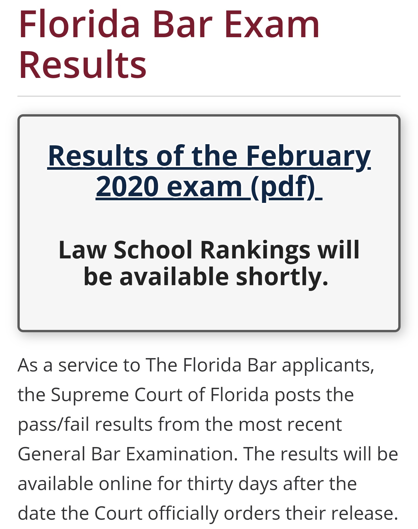 Florida Bar Exam Results February 2024 Exam Asia Mareah