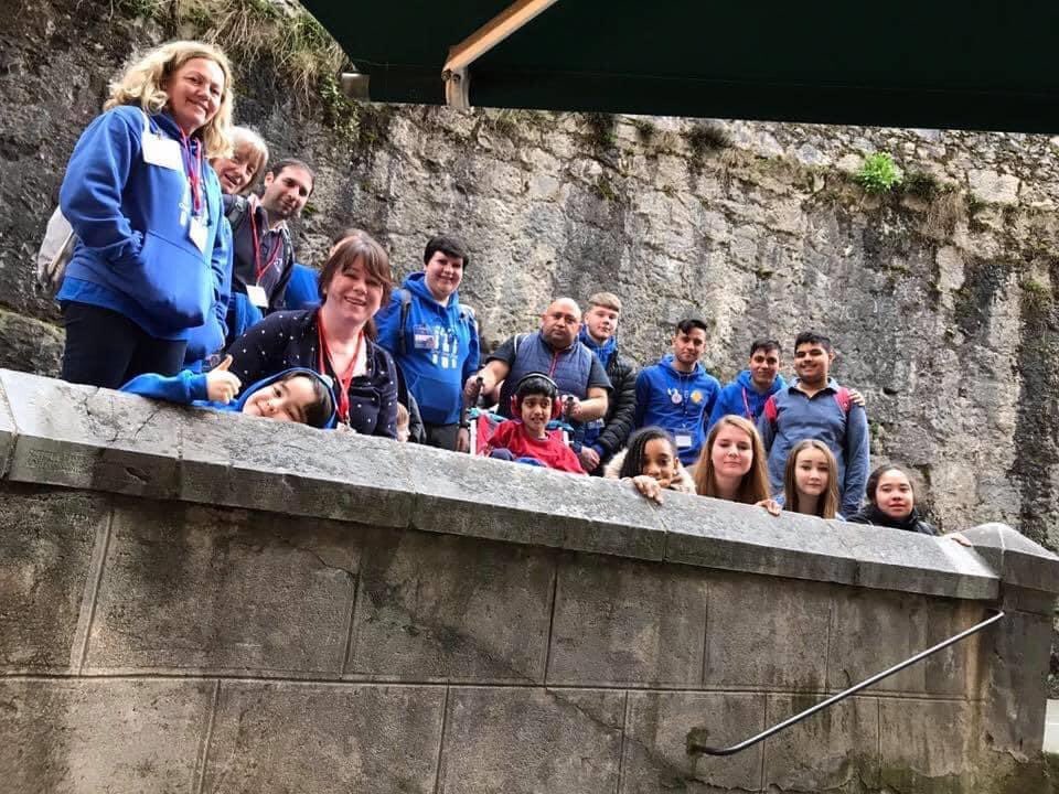 Monday would usually be our first full
Day where we would embark on a ‘tour de Lourdes’. This involves getting to know each other by stopping at cafes for a hot chocolate and a song.
This photo was taken in 2018 outside the cachot where the Soubirous family lived.#hcpt #lourdes