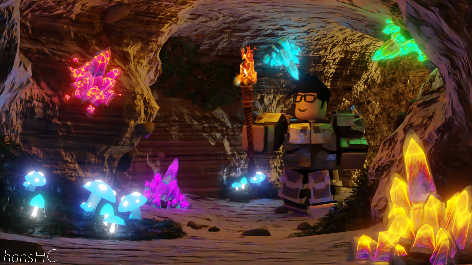 Hans On Twitter Fantasy Crystal Cave With Heyitshoppoip Tried A Different Type Of Render With More Different Colored Lighting And A Cool Art Style Likes And Rt S Appreciated Roblox Robloxart Robloxgfx - roblox crystal cave
