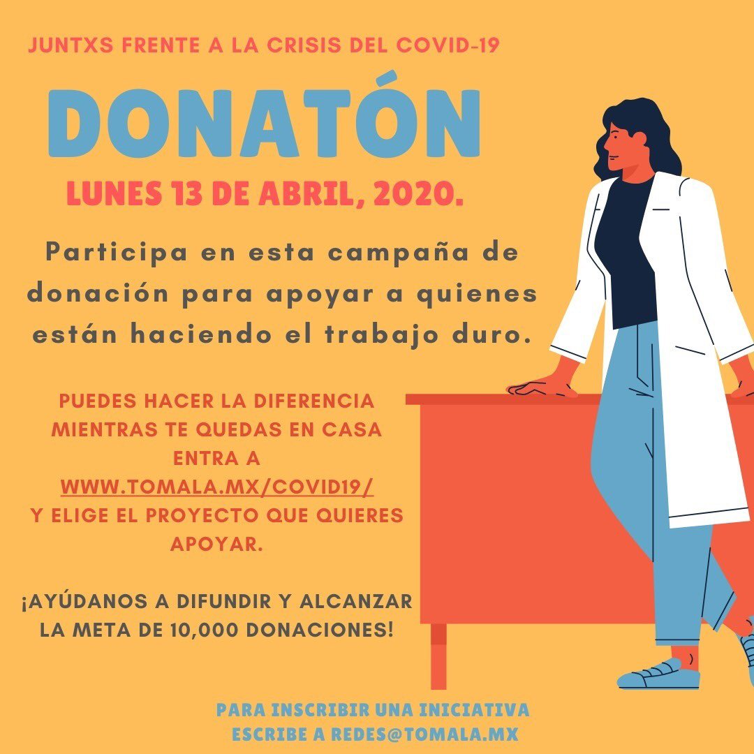 NancyGarv's tweet photo. Hoy es el día de la sociedad civil. Participa en el #donatonchallenge  convocado por @tomalaMX y muchas otras organizaciones y personas. La meta son 10,000 donaciones. https://t.co/l5SROqfQS8