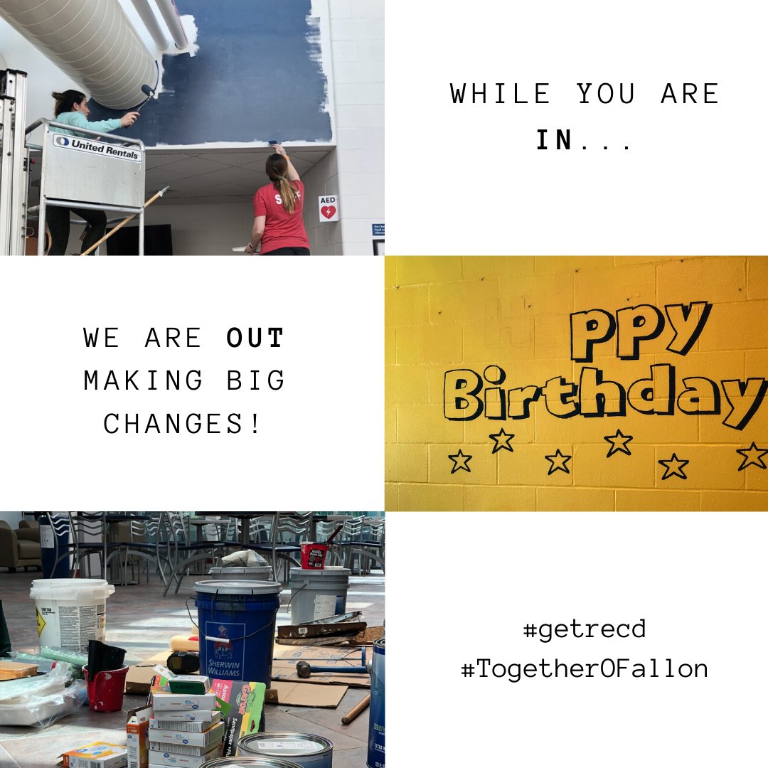 OFallonParksRec's tweet photo. There are some big changes happening within our walls! While much is still in progress, here are some updates we're making: Adding a vinyl logo above the front desk, updating our party room, fresh coats of paint, and so much more!
#getrecd #TogetherOFallon https://t.co/X1RtlNoQlD