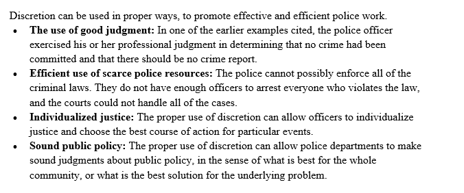 Discretion can be used in proper ways, to promote effective and efficient police work.  #CRJ201  #Discretion  #MoraineValley