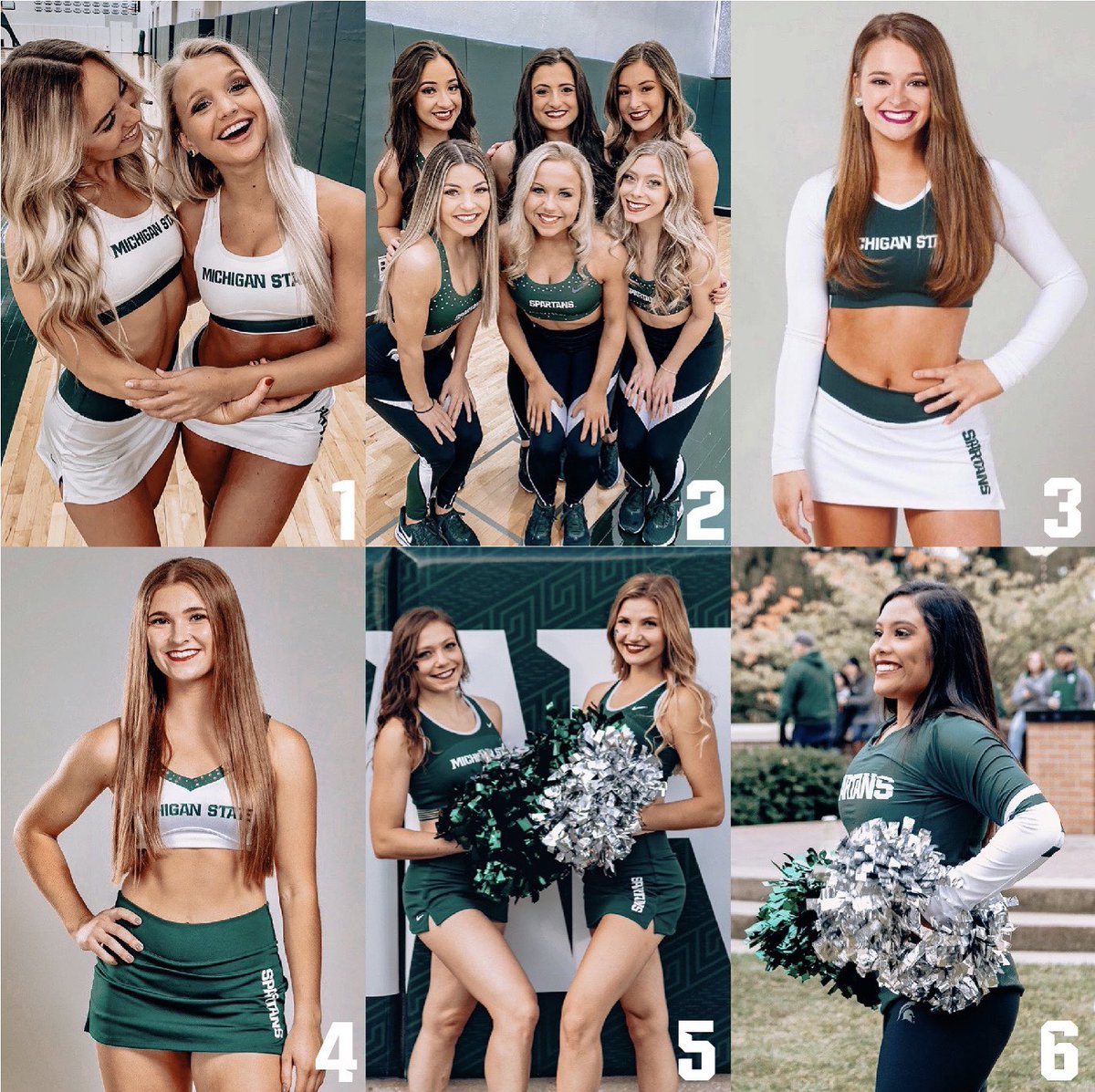MSUDanceTeam's tweet photo. WE’RE BACK ON TWITTER! Which uniform was your favorite from this season?😎 Comment below: https://t.co/FydidA1V3S