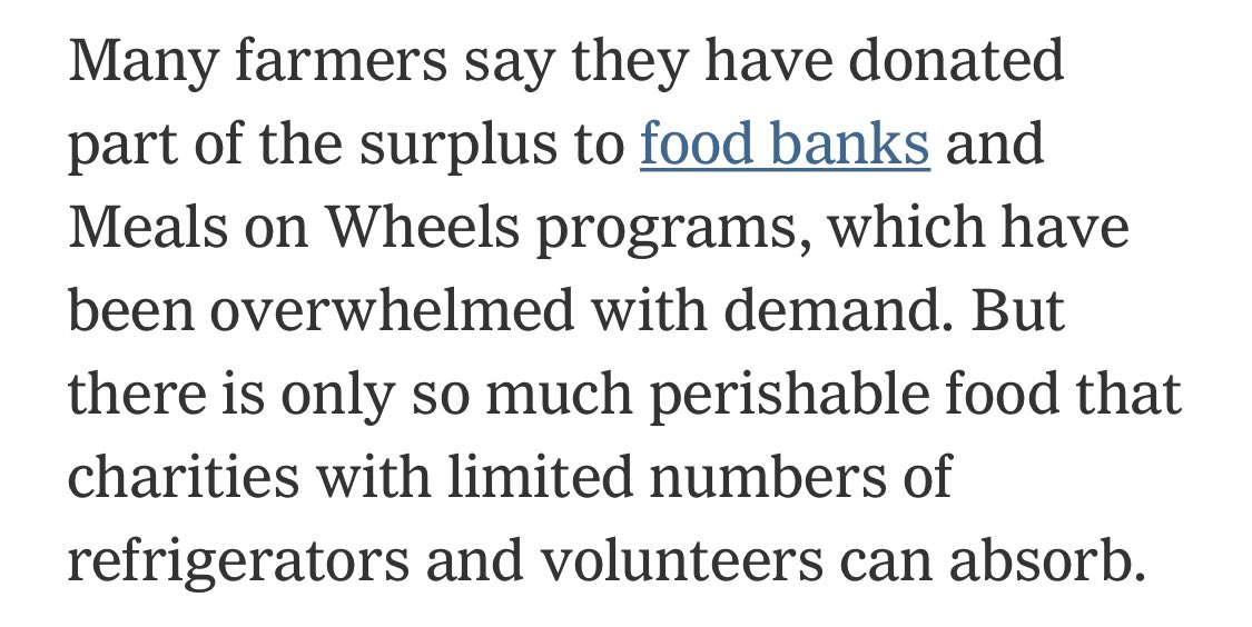 danpfeiffer's tweet photo. This feels like a problem that some really smart people could solve with refrigerators at restaurants, schools, and elsewhere sitting empty right now. https://t.co/Z04hIWSiQH