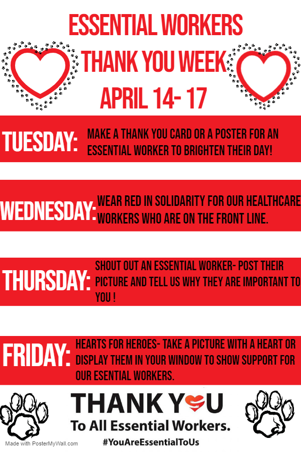 Carrington_DPS's tweet photo. Our Essential Workers are now more important than ever. We want to say thank you for all you do! Make sure you participate in our CMS Essential Workers Thank you week! Be sure to hashtag #cmstogether #dpscms @DurhamPublicSch https://t.co/BZlb4f3WII